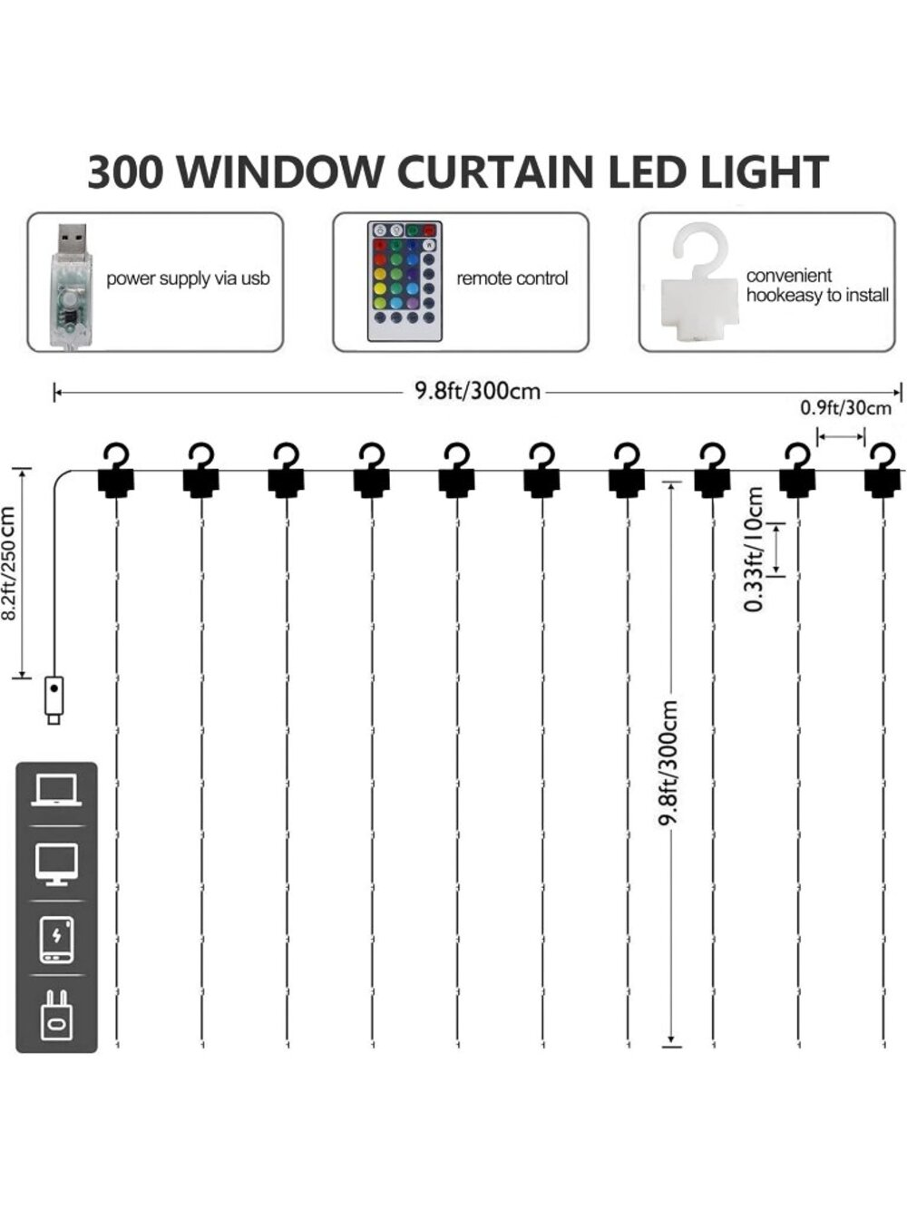 New Window Curtain String Lights - Picture 6 of 6